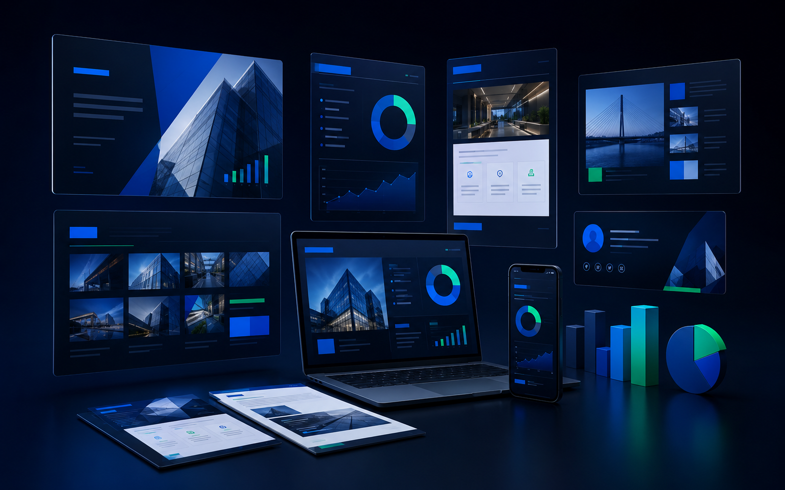 Ecossistema de apresentações, catálogos e materiais corporativos digitais